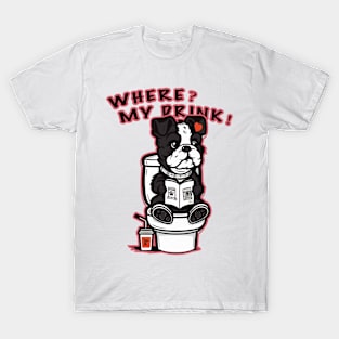 Dog reading on the toilet 95014 T-Shirt